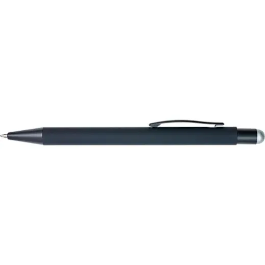 Matte Black Coated Ballpoint Pen Silver